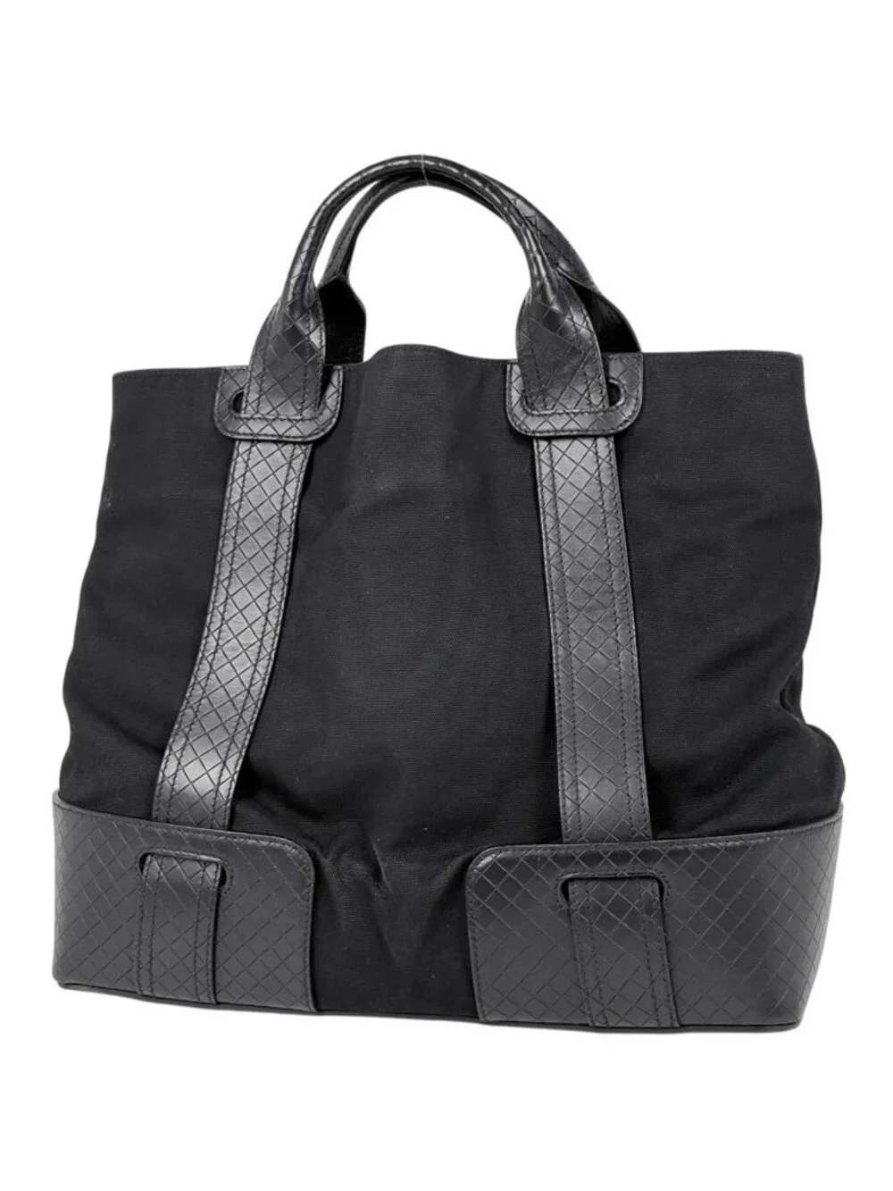 Bottega Veneta Tote Bag Intrecciato Canvas Black